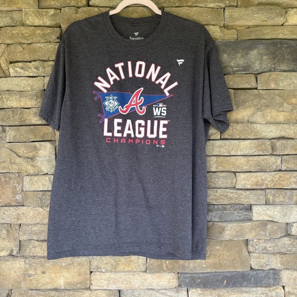 Braves National‎ League Championship Shirt Grey Men's Large
